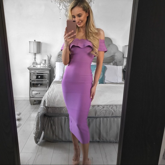 Off The Shoulders Bodycon Bandage Dress - Picture 5 of 7